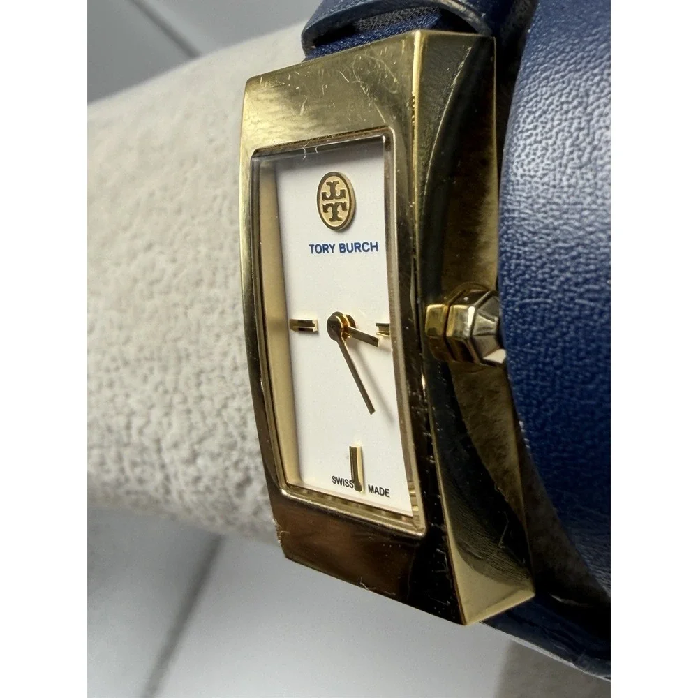 Tory Burch TRB2008 Double Wrap Ladies Watch New Battery 17MM Leather Band Swiss‎